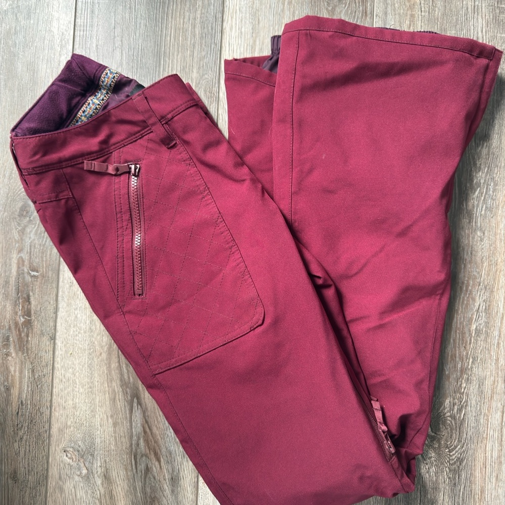 Burton Maroon Pants with Logo Patch